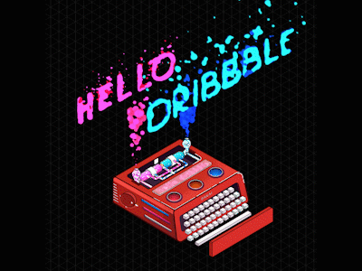 Typewritter Hello Dribbble after effect animation illustration motion animation