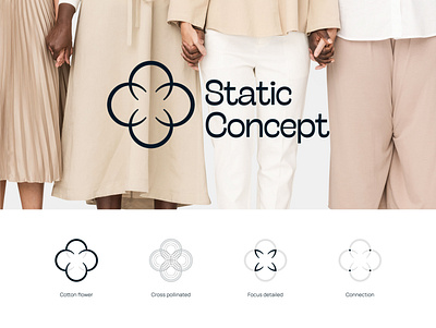 Static Concept Logo brand brandidentity branding clothing cotton design fashion female logo logodesign logotype mark