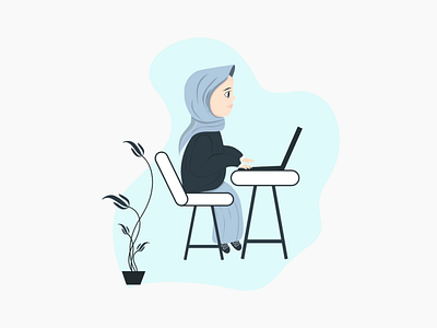 Illustration working woman