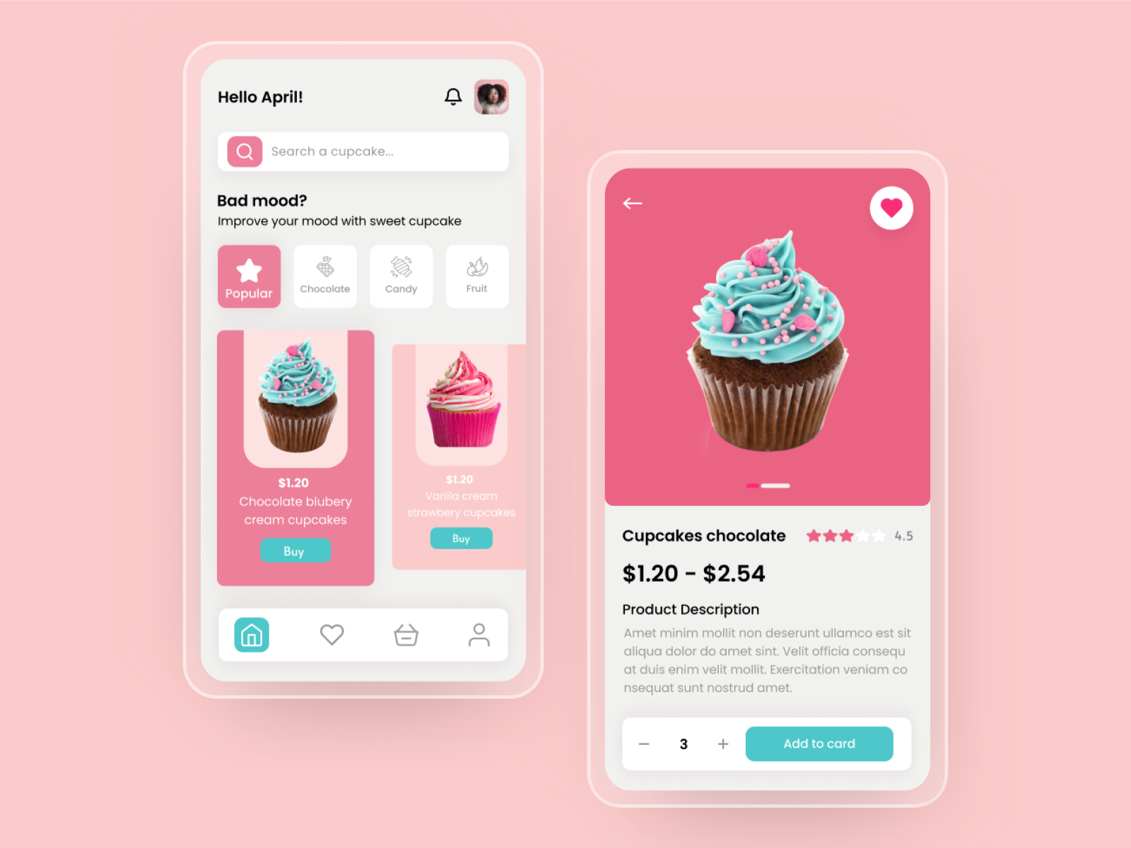 Cupcake shop app design by Amanda Aprilia on Dribbble