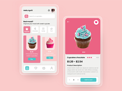 Cupcake shop app design