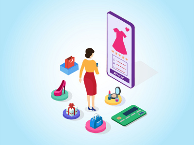 Online Shopping app branding design illustration mobile app online marketing online shop shopping ui uidesign ux ux design vector