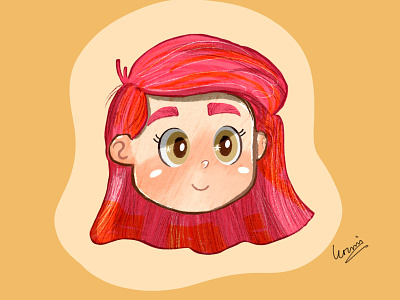 Red Hair Girl art character design drawing cartoon artwork design vector illustration