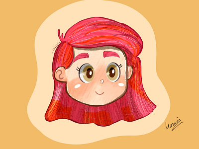 Red Hair Girl art artwork cartoon character design design drawing illustration vector