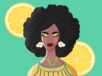 Lemon Girl artwork design girl hairstyle illustration lemon vector