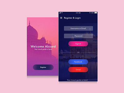 Travelguide App adobe adobexd sketch ui photoshop mobileinterface uimob uiuxdesign ux