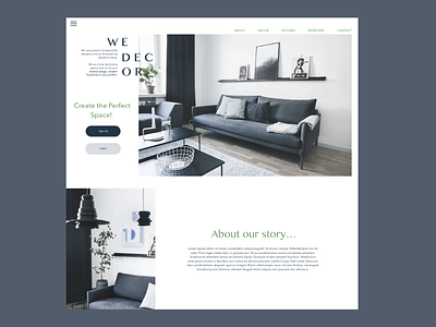 Daily UI #003 Landing Page adobe adobexd app dailui daily 100 challenge decor homedecor illustration landingpage sketch ui photoshop mobileinterface uiuxdesign ux