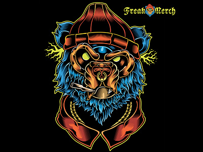 Freak Merch T shirt - Gangster Teddy illustration tshirt vector