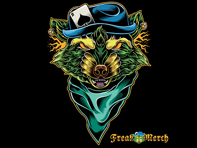 Freak Merch T shirt - Gangster Racoon illustration tshirt vector