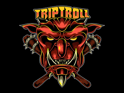 Triptroll logo mascot vector