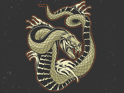 Snake Illustration drawing snake tattoostyle vector vector artwork