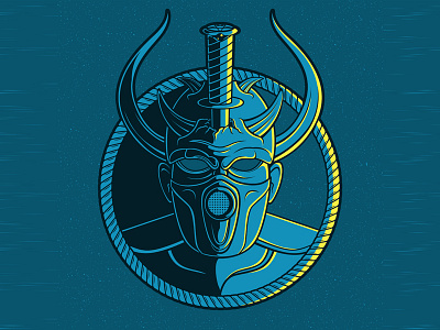 Horny Boi character fantasy gasmask hightlights illusrtation vector villian