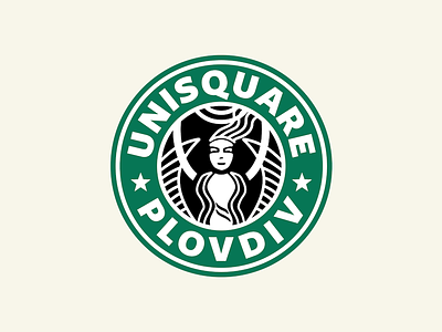 Unisquare X Starbucks illustration logo skateboarding