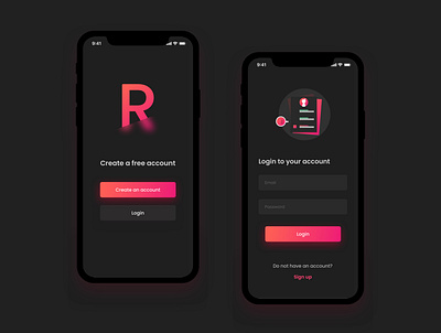 Login screen (Dark Version) app appdesign branding clean design logo minimal mobile typography ui uiux uiuxdesign ux vector