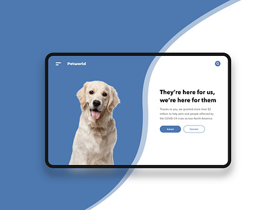 Petworld clean design icon landing page minimal typography ui ux web website