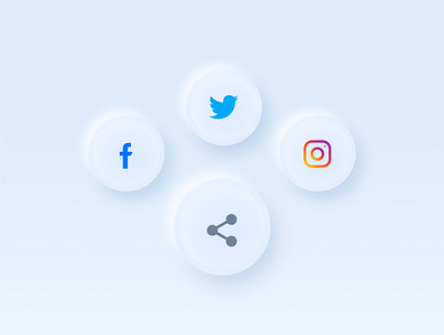 Daily UI #010 (Social Share) clean designer icon design icon set logo neomorphic neomorphism social share uiux