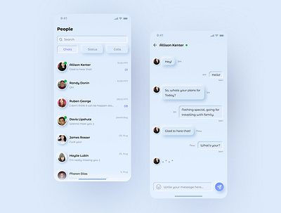 Daily UI 013 (Direct Messaging) app applicationdesign clean design icon inspirational light theme minimal neomorphic neomorphism recent design trendy design typography ui ux vector