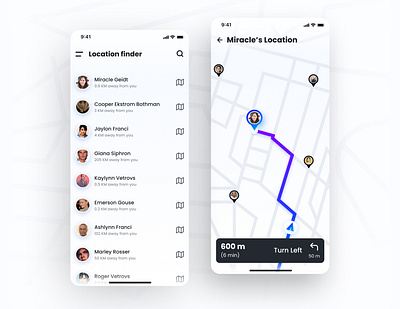 Location Tracker (Daily UI 020) app clean dailyui design inspiration location tracker map minimal recent trend2020 trendy design typography ui uiux ux vector