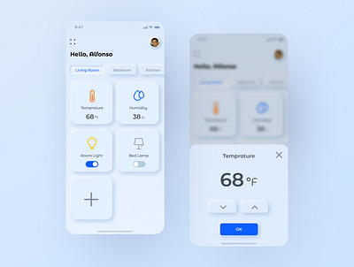 Home Monitoring Dashboard (Daily UI 021) app application clean dailyui design graphicdesign home monitoring dashboard icon minimal neumorphic neumorphism ui trend2020 typography ui uiux ux