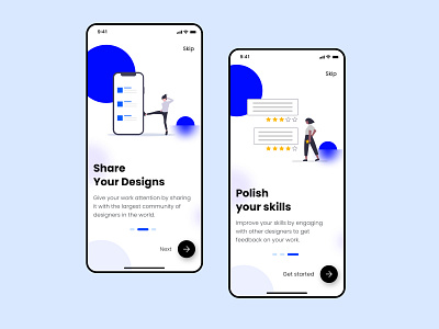 Onboarding screens app application behance clean dailyui dribbble inspiration minimal onboarding ui trend typography ui uitrends uiux ux vector