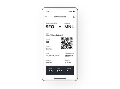 Boarding pass 024 app application boardingpass boring ui clean dailyui dailyuichallenge design flatdesign inspiration minimal trendy design typography ui ux wireframe design wireframes