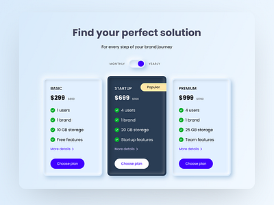 Pricing (Neumorphism) clean dailyui design inspiration minimal neumorphism pricing trend typography ui uiux ux