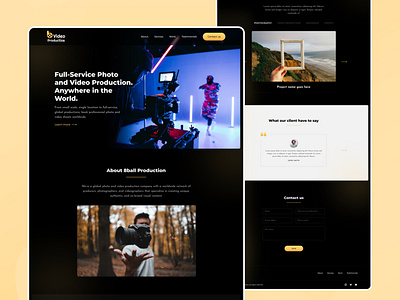 Video Production Website branding clean dark theme design designer trend 2022 typography ui ux vector video production website