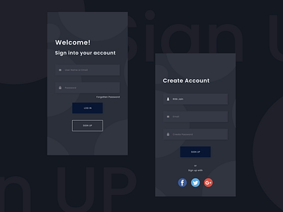 sign up page by Ritik Jain on Dribbble