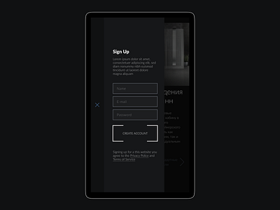 DailyUI 001  SignUp form mobile view