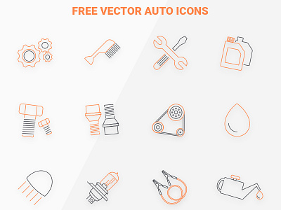 Free vector auto icon set auto free freebie icons