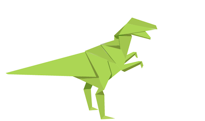 Origami Dino illustration logo