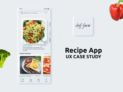 UX Case Study - Recipe App app app design branding design illustration logo ui ux web