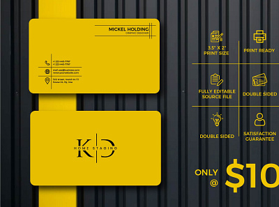 Yellow Business Card branding business card business card design business card mockup businesscard vector