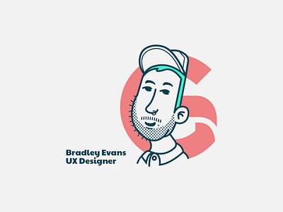 Self Portrait - Bradley Evans - UX Designer character design illustration logo portfolio portrait ux ui