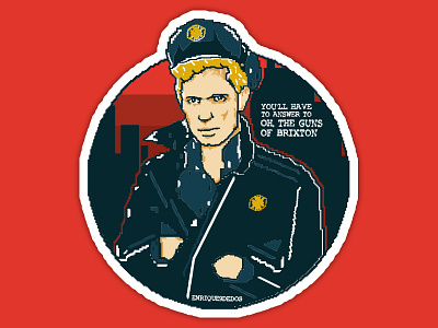 8Bit Paul Simonon 8bitart illustration punkrock sticker theclash