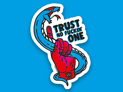 Trust No One design illustartion oldschooltattoo sticker