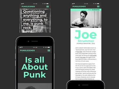 PUNX LEGENDS APP design punk punkrock theclash ui ux