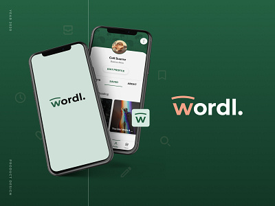 Wordl · For Literature Lovers app icon branding figma product design profile reading app ui ui design ux writing app