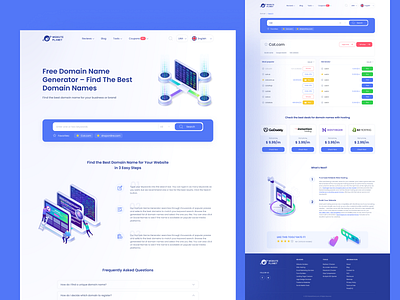 Domain Generator UI/UX design website