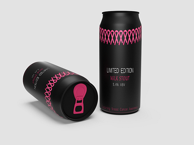 Breast Cancer Awareness Milk Stout Concept Can beer branding beer design beverage design beverages branding can design candesign concept design icon illustration label design label packaging labeldesign logo logo design package design product design typography vector