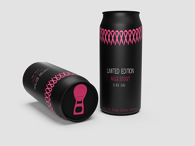 Breast Cancer Awareness Milk Stout Concept Can