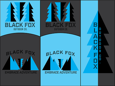 Black Fox Outdoor Company Logo Design Concept adventure brand identity branding design icon illustration layout logo logo design outdoors slogan typography