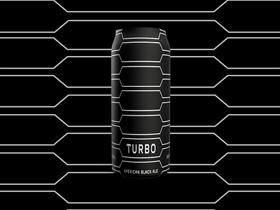 Turbo American Black Ale Can Design. aesthetics beer beer design beverage design brand identity branding can design label label design typography