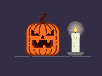 Pumpkin Candle branding candle design flat graphic graphic design halloween icon illustration pumpkin samhain spooky vector