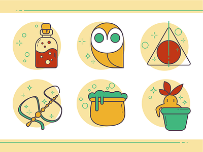 wizard icon fanart icon set outline potter vector