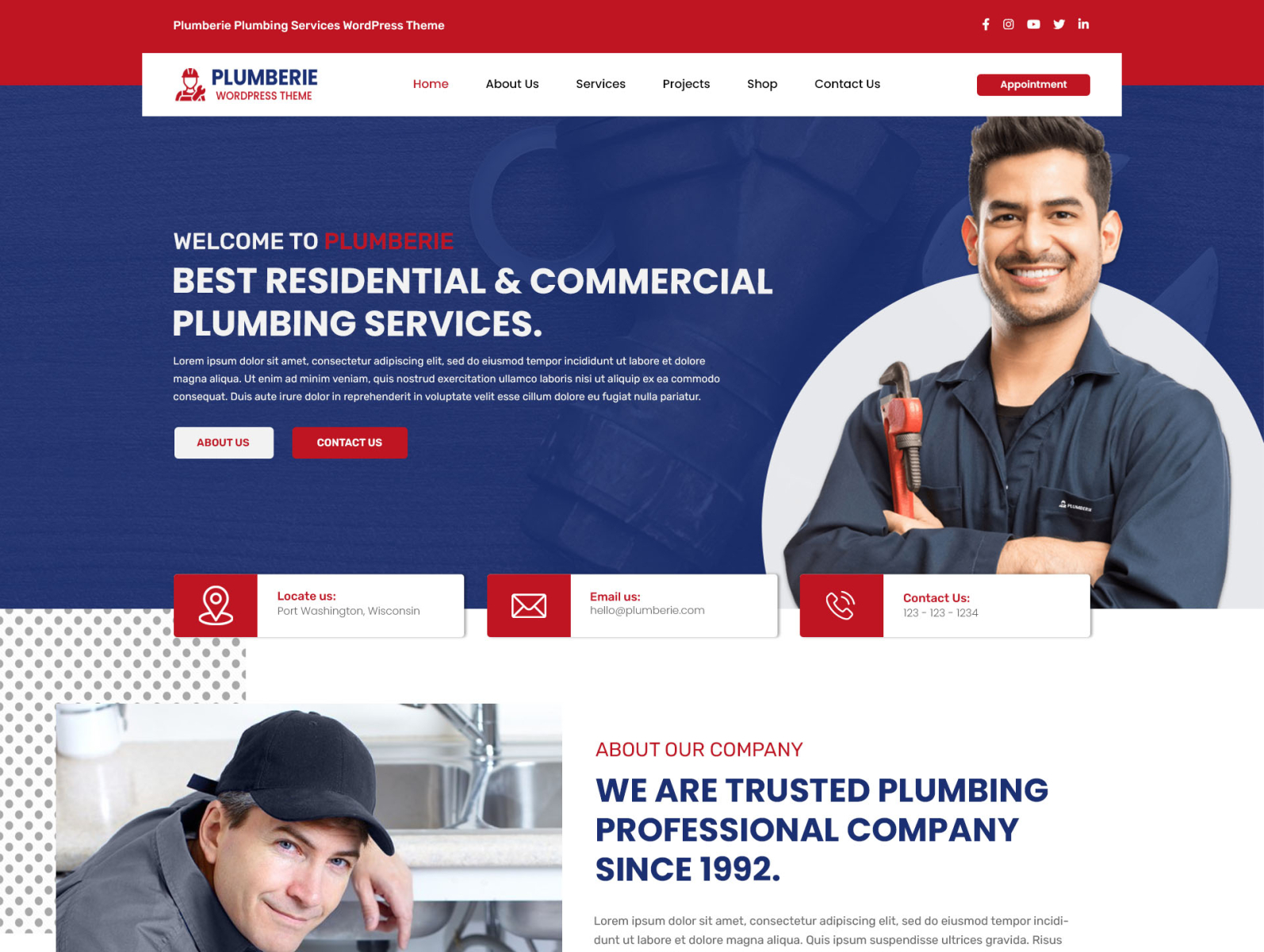 Plumberie – Plumber PSD Template by Webful Creations on Dribbble