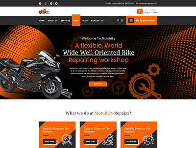Bike Repairing PSD Template bike maintenance bike repair business graphic design photoshop wordpress