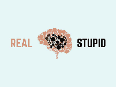 Real Stupid brain graphic design logo