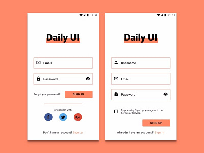 Daily UI 001 - Sign In/Sign Up challenge daily ui sign in sign up ui ux