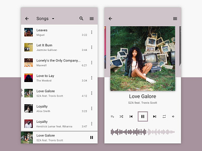 Daily UI 009 - Music Player app challenge daily ui design mobile music player player sza ui ui ux design ux